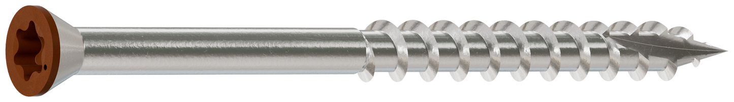 Simpson Strong-Tie T07225FT70TN01 Trim-Head Screw, 6-Lobe Drive — #7 x 2-1/4 in. T-15 Type 316, Tan 01 (70-Qty) (Pack of 600)