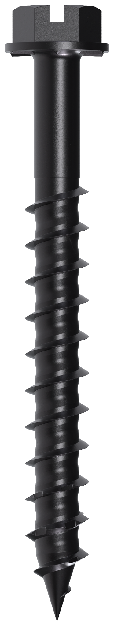 Simpson Strong-Tie TNTBL25214H Titen Turbo™ — 1/4 in. x 2-1/4 in. Hex-Head Concrete and Masonry Screw, Black (100-Qty) (Pack of 5)