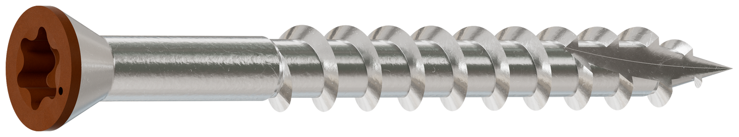 Simpson Strong-Tie T07162FT70TN01 Trim-Head Screw, 6-Lobe Drive — #7 x 1-5/8 in. T-15 Type 316, Tan 01 (70-Qty)