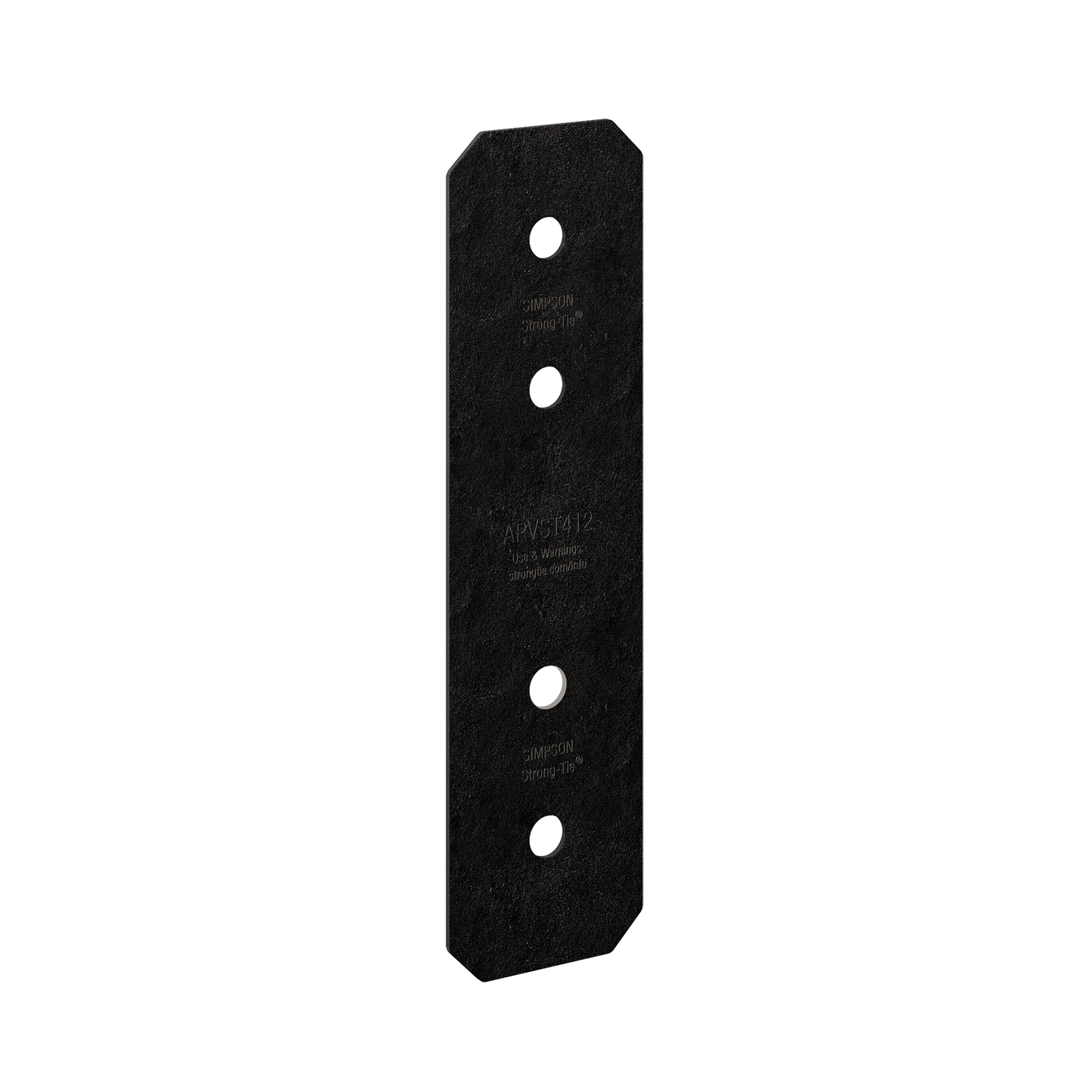 Simpson Strong-Tie APVST412 Outdoor Accents® Avant Collection™ 3 in. x 11-1/4 in. ZMAX®, Black Powder-Coated Strap for 4x (Pack of 8)