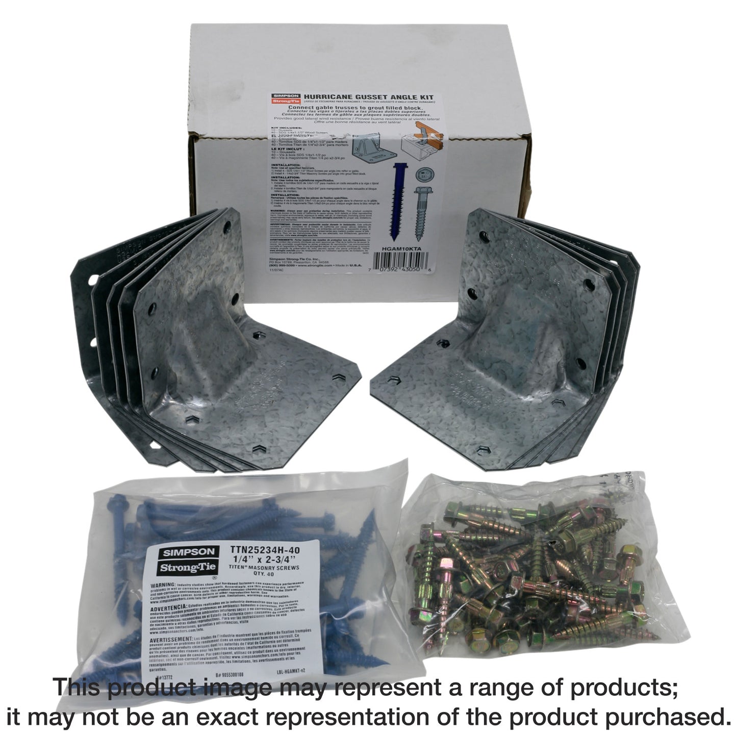 Simpson Strong-Tie HGAM10KTA HGAM Hurricane Gusset Angle for Masonry with Screws (10-Qty) (Pack of 6)