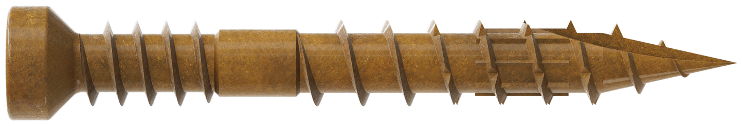 Simpson Strong-Tie FT07114R100 Finish Trim Screw — #7 x 1-1/4 in. T10, Trim-Head, Quik Guard®, Tan (100-Qty) (Pack of 5)