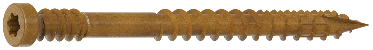 Simpson Strong-Tie FT07200MB Finish Trim Screw — #7 x 2 in. T10, Trim-Head, Quik Guard®, Tan (4000-Qty)