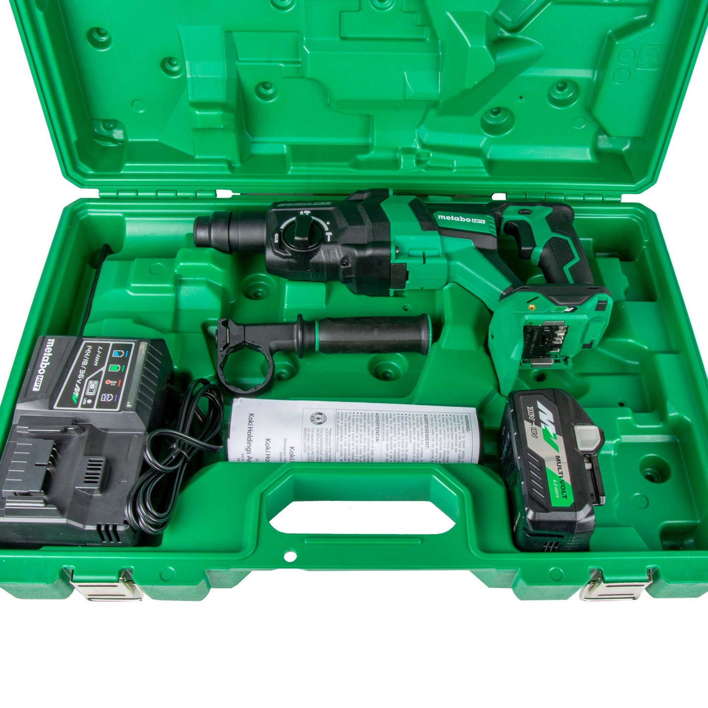 Martillo perforador Metabo HPT DH3628DDM de 36 V MultiVolt sin escobillas SDS Plus de 1-1/8" con mango en D