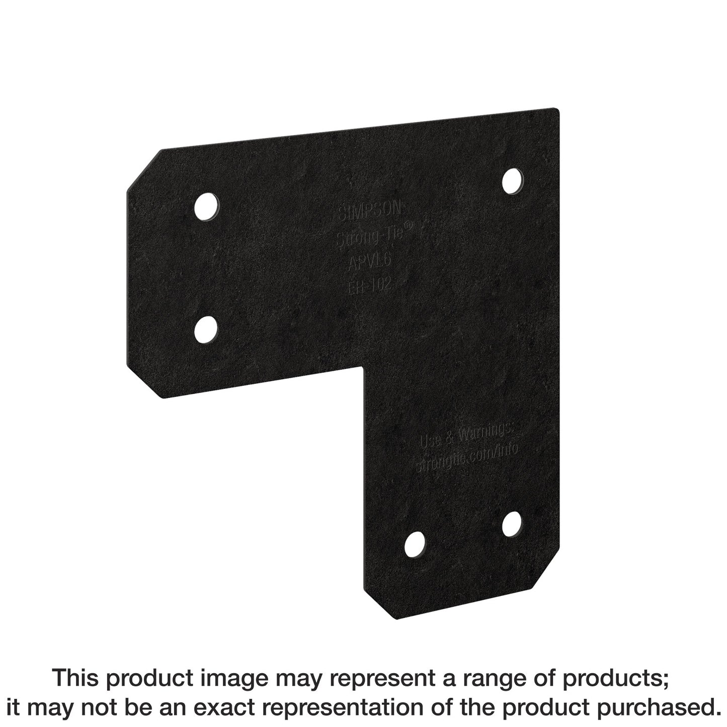 Simpson Strong-Tie APVL6 Outdoor Accents® Avant Collection™ ZMAX®, Black Powder-Coated L Strap for 6x6 (Pack of 288)