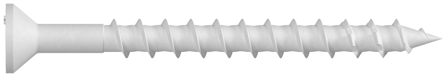 Simpson Strong-Tie TNTW18214TF Titen Turbo™ — 3/16 in. x 2-1/4 in. 6-Lobe Flat-Head Concrete and Masonry Screw, White (100-Qty) (Pack of 840)