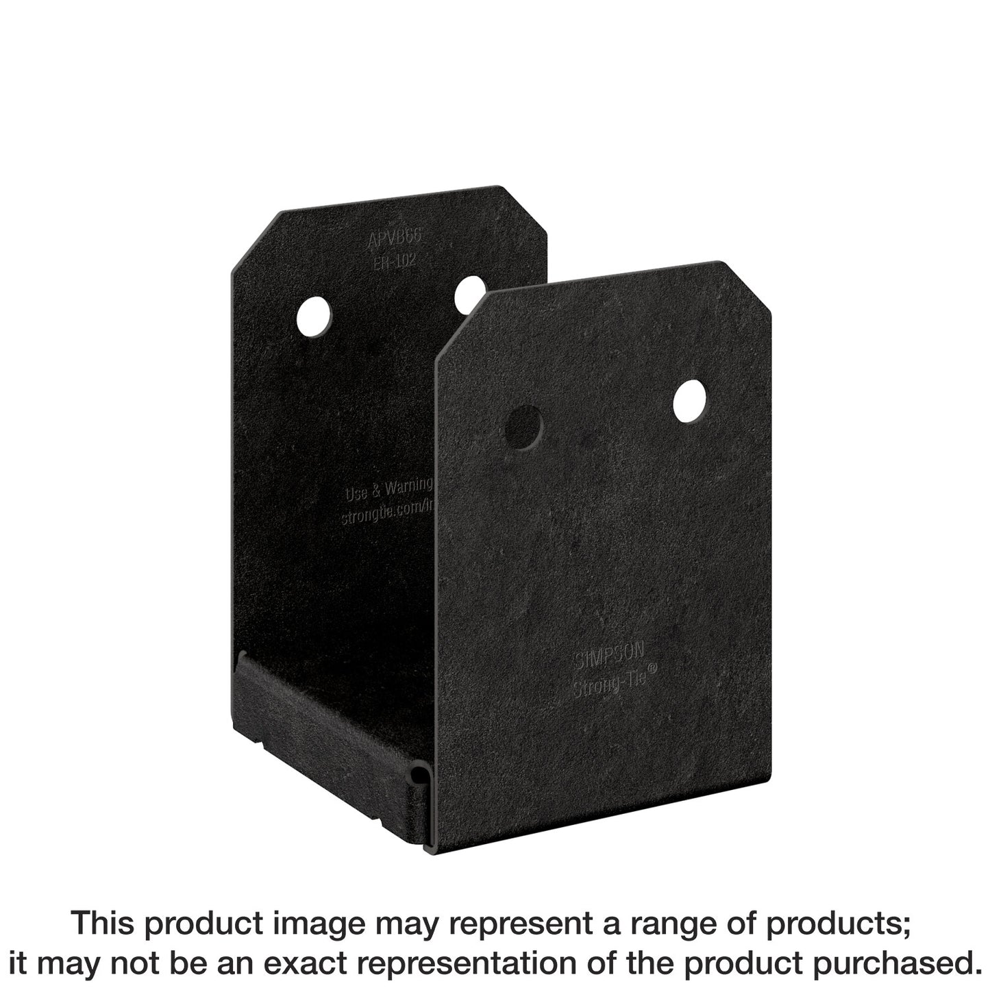 Simpson Strong-Tie APVB66 Outdoor Accents® Avant Collection™ ZMAX®, Black Powder-Coated Post Base for 6x6 (Pack of 6)