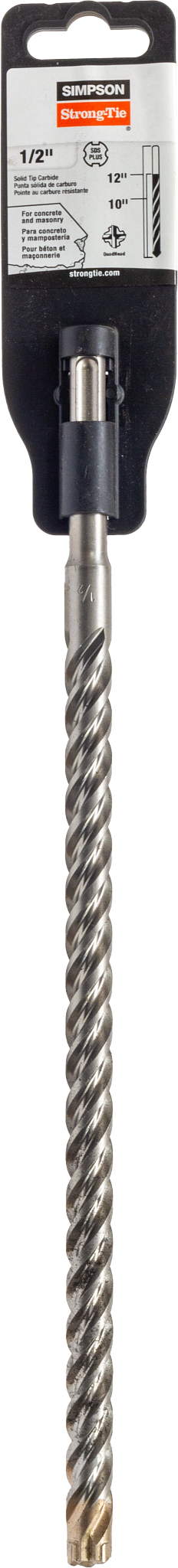Simpson Strong-Tie MDPL05012S 1/2 in. x 12-1/4 in. SDS-plus® Shank Solid-Tip Carbide Drill Bit