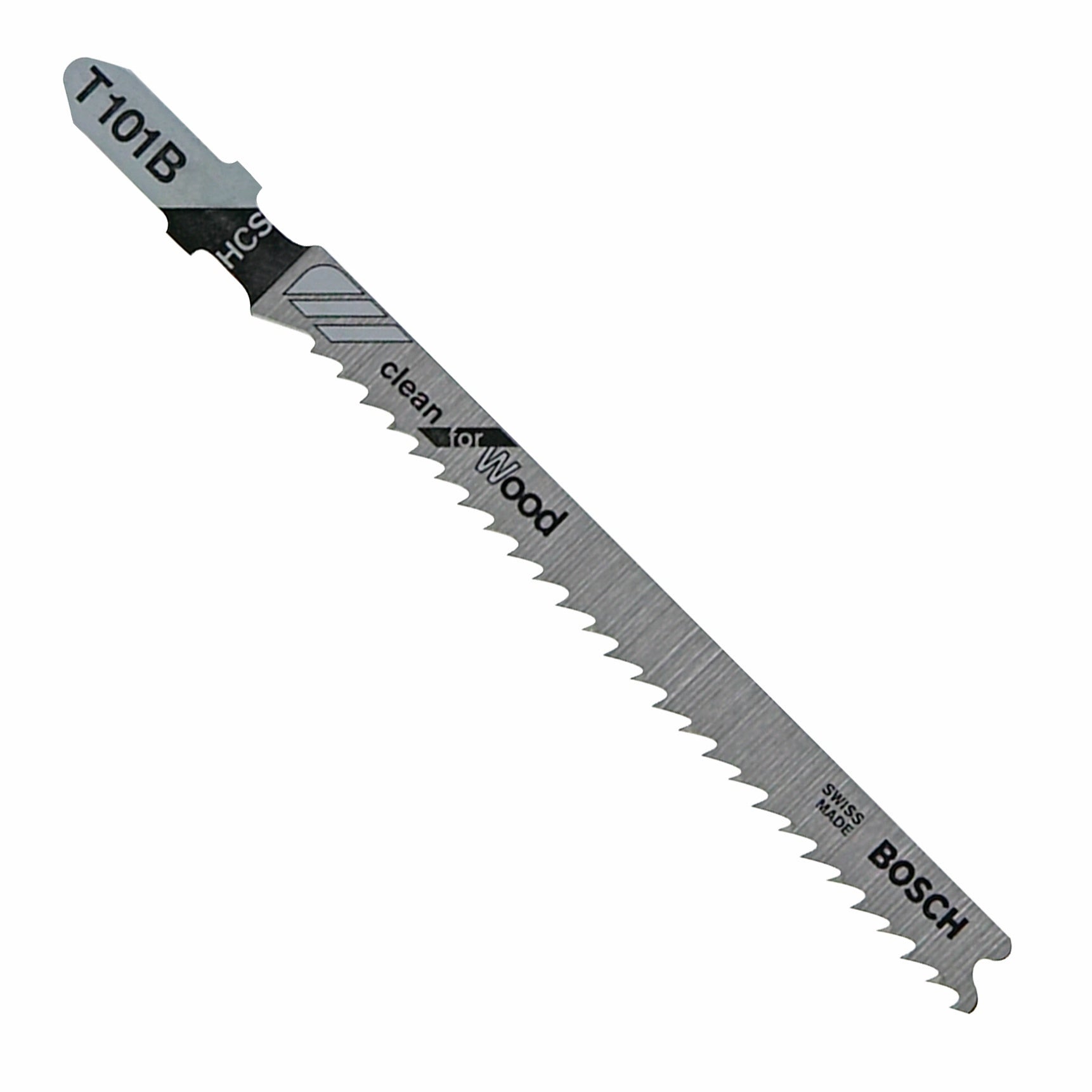 Hojas de sierra caladora BOSCH T101B de 5 piezas, 4 pulg., 10 dientes por pulgada, paso variable, para madera, con vástago en T