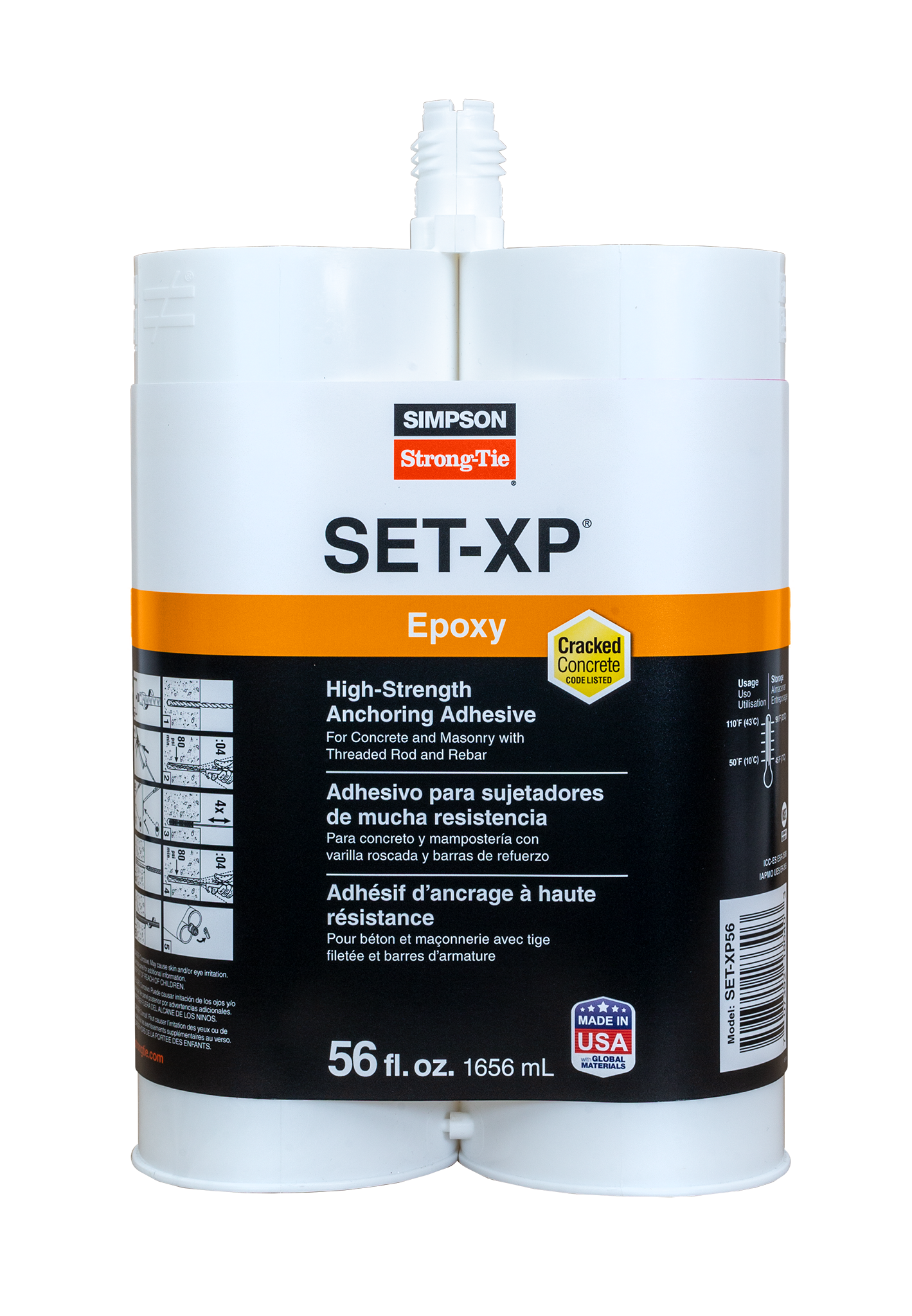 Simpson Strong-Tie SET-XP56 SET-XP® 56-oz. High-Strength Epoxy Adhesive Cartridge