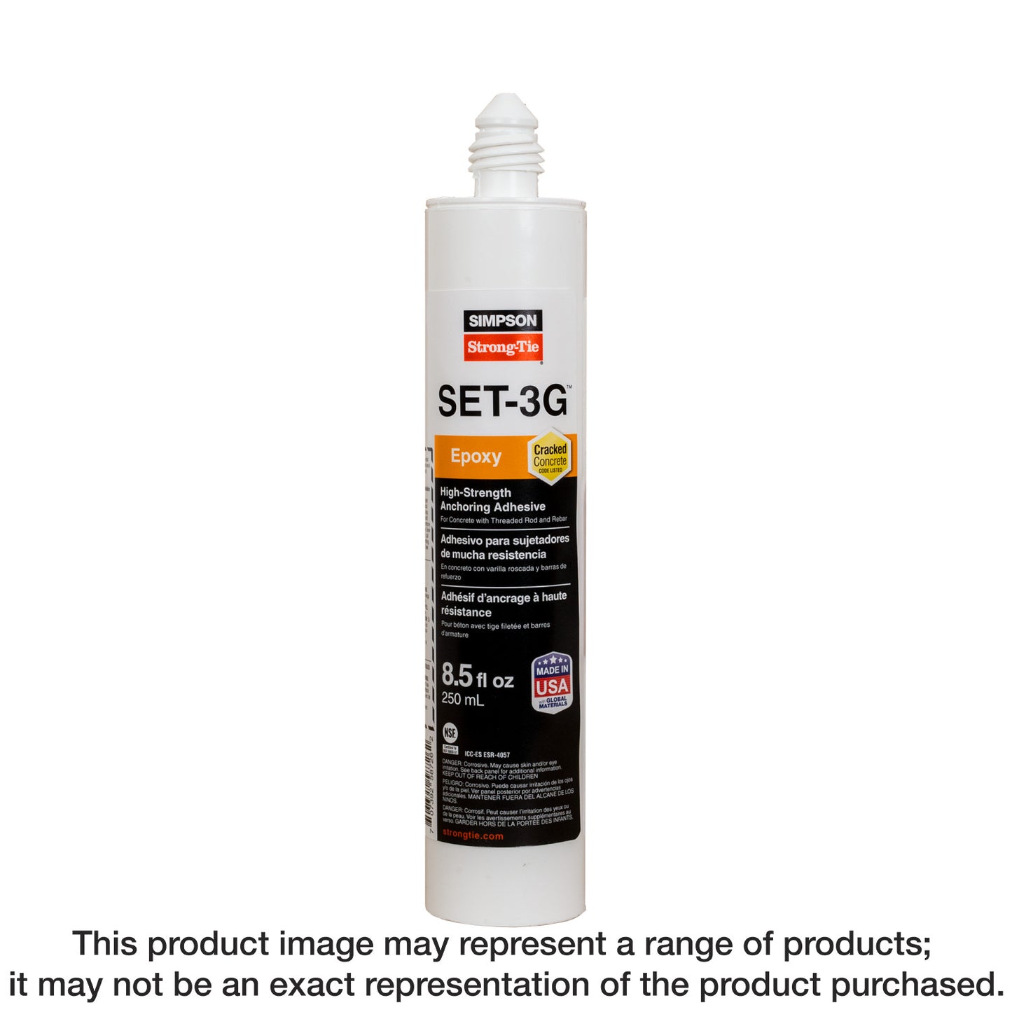 Simpson Strong-Tie SET3G10 SET-3G® 8.5 oz. High-Strength Epoxy Adhesive w/ 1 Nozzle and Extension (Pack of 12)