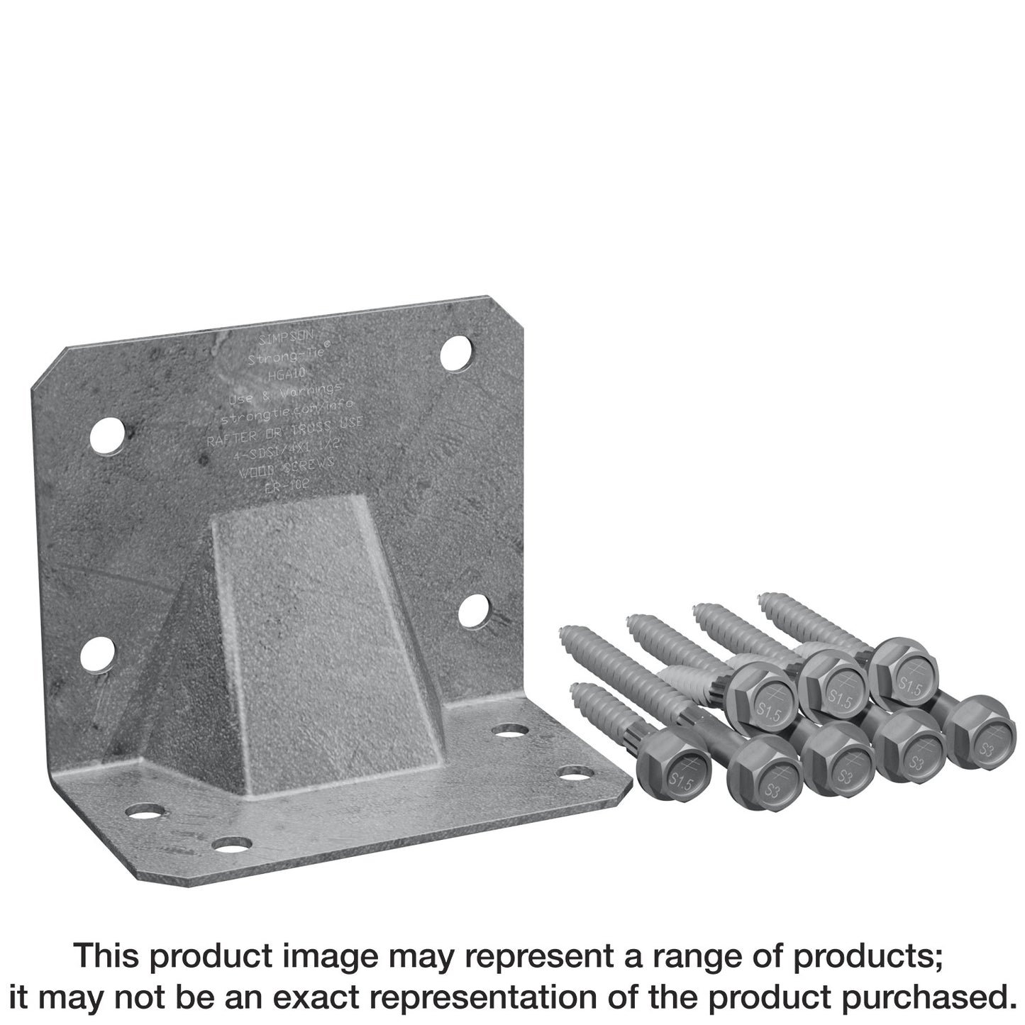 Simpson Strong-Tie HGA10KTHDG HGA Hot-Dip Galvanized Hurricane Gusset Angle with SDS Screws (10-Qty) (Pack of 6)