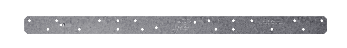 Simpson Strong-Tie ST22 ST 21-5/8 in. 16-Gauge Galvanized Strap Tie (Pack of 100)