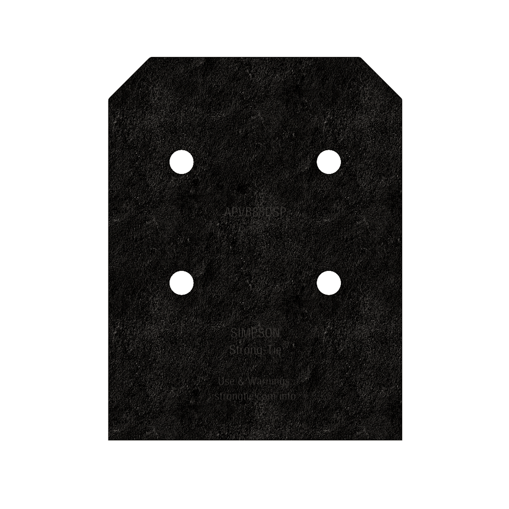 Simpson Strong-Tie APVB88DSP Outdoor Accents® Avant Collection™ ZMAX®, Black Post Base Side Plate for 8x (Qty-2)