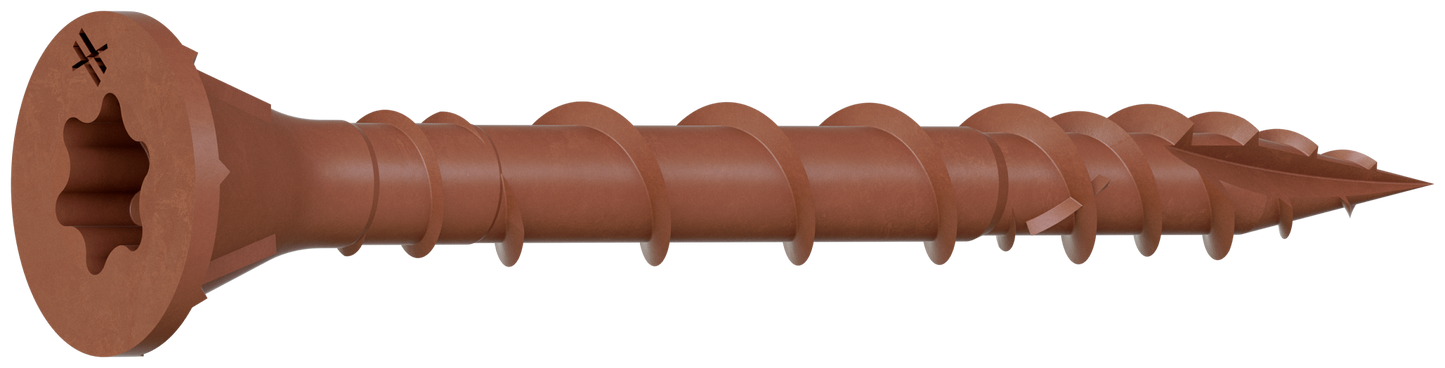 Simpson Strong-Tie DSVR158R5LB Deck-Drive™ DSV WOOD Screw — #8 x 1-5/8 in. T-25, Flat Head, Quik Guard®, Red (5 lb.)