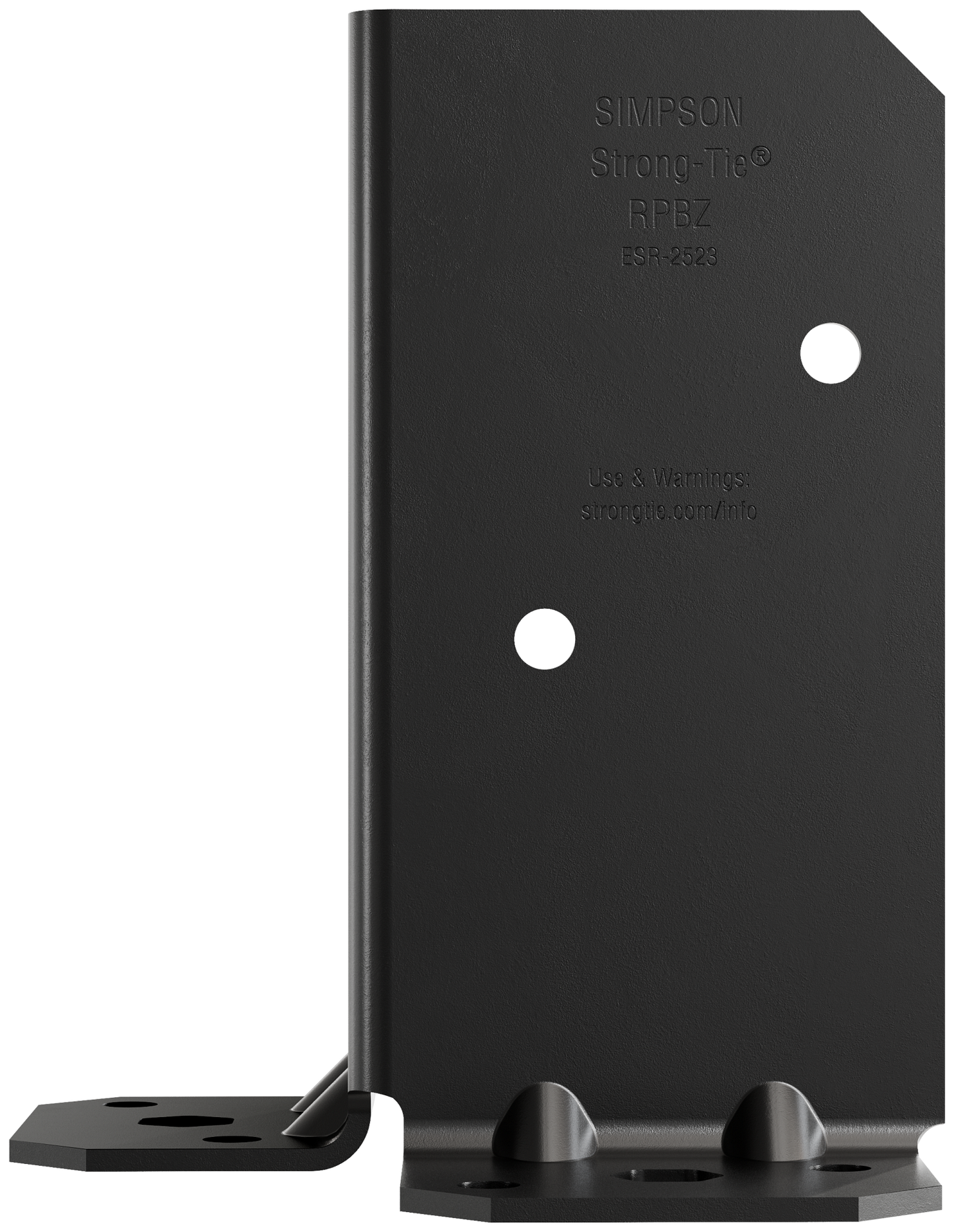 Simpson Strong-Tie RPBPC Outdoor Accents® RPBPC ZMAX®, Black Powder-Coated Retrofit Post Base for Double 2x4