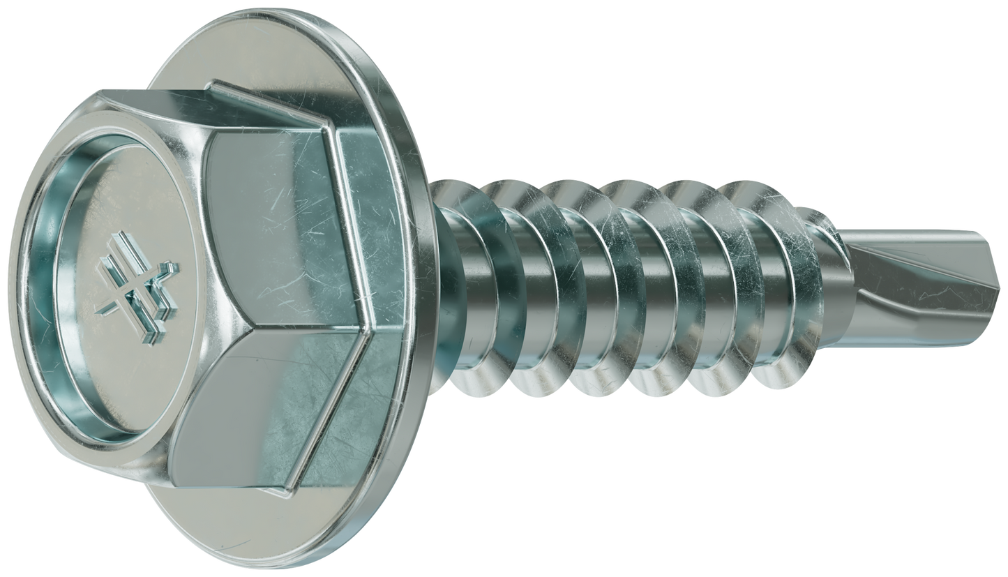 Simpson Strong-Tie XU34B1016-5K Strong-Drive® Self-Drilling X Metal Screw — #10 x 3/4 in. 5/16 Hex, Clear Zinc (5000-Qty) (Pack of 48)
