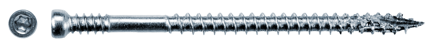 Simpson Strong-Tie FT07212T100 Finish Trim Screw — #7 x 2-1/2 in. T10, Trim-Head, Type 316 (100-Qty)