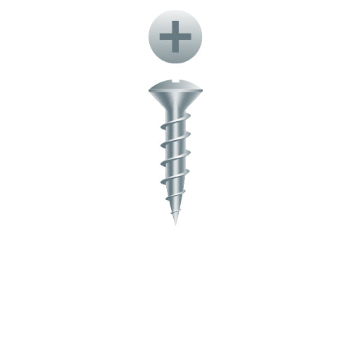 610OLZ - Strong-Point Phillips Oval Head Particle Board Screws, Zinc Plated, 6 x 5/8, Box of 25,000