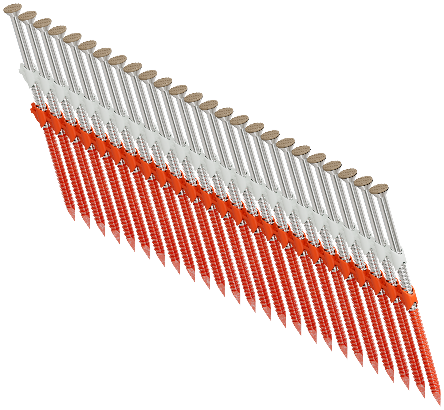 Simpson Strong-Tie S11A300KJT 20–22° Plastic Strip, Casing Head, Ring-Shank Nail — 3 in. x 11 ga. Tan (1000-Qty) (Pack of 4)