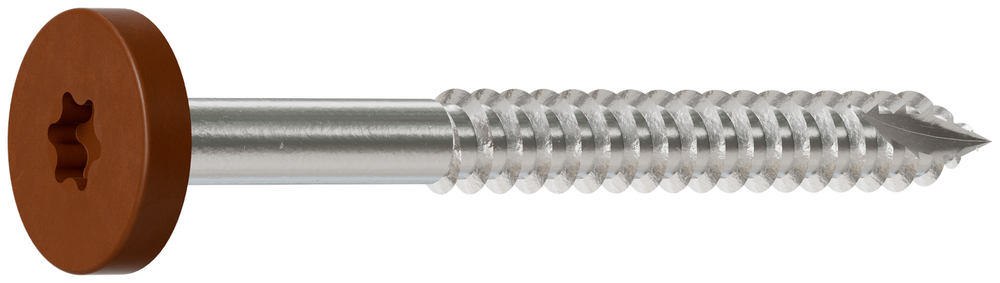 Simpson Strong-Tie T08175FS75TN01 Fascia Board Screw — #8 x 1-3/4 in. T-20 6-Lobe Pancake Head Type 316, Tan 01 (75-Qty) (Pack of 5)