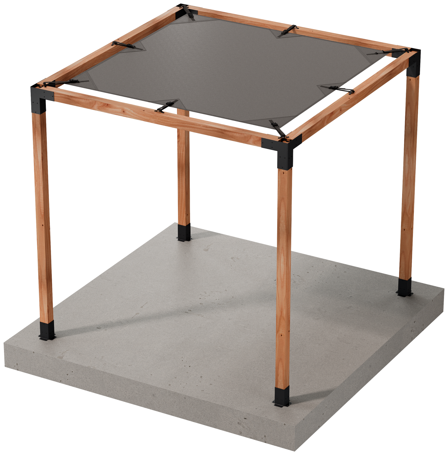 Simpson Strong-Tie B-SAGEG8X8(4X) Sage System™ DIY 8x8 Pergola Bundle with 8x8 Sunshade, Gray