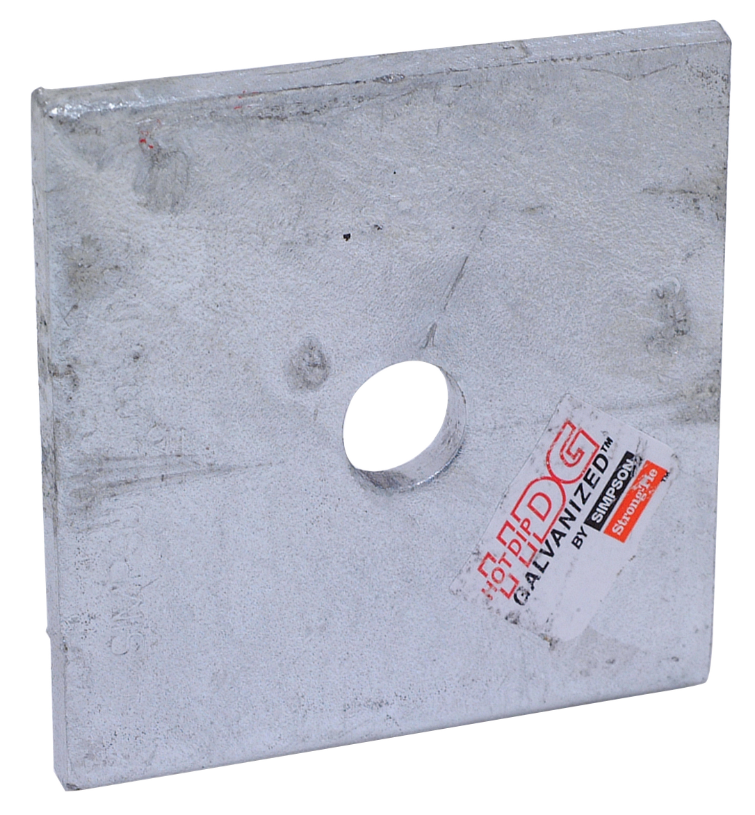 Simpson Strong-Tie BP 1/2-3HDG BP 3 in. x 3 in. Hot-Dip Galvanized Bearing Plate with 1/2 in. Bolt Dia.