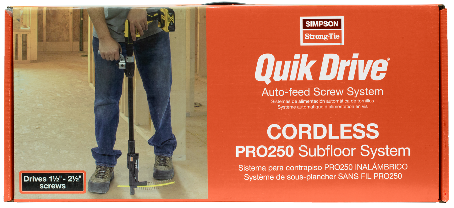 Simpson Strong-Tie PRO250G2DC2K Quik Drive® Cordless PRO250G2 Subfloor System w/ DeWalt® 2000 RPM Screwdriver Motor