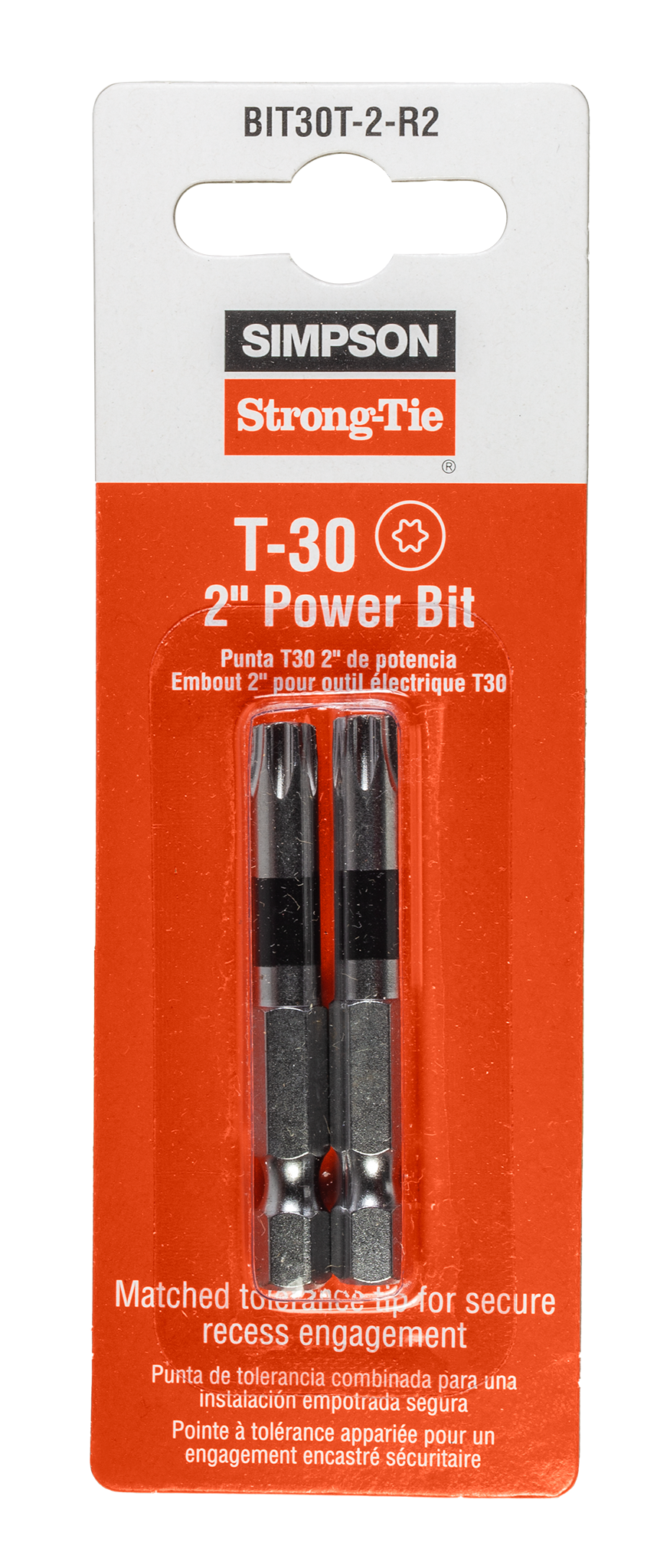 Simpson Strong-Tie BIT30T-2-R2 T30 6-Lobe Drive 2-in. Power Bits (2-Qty)