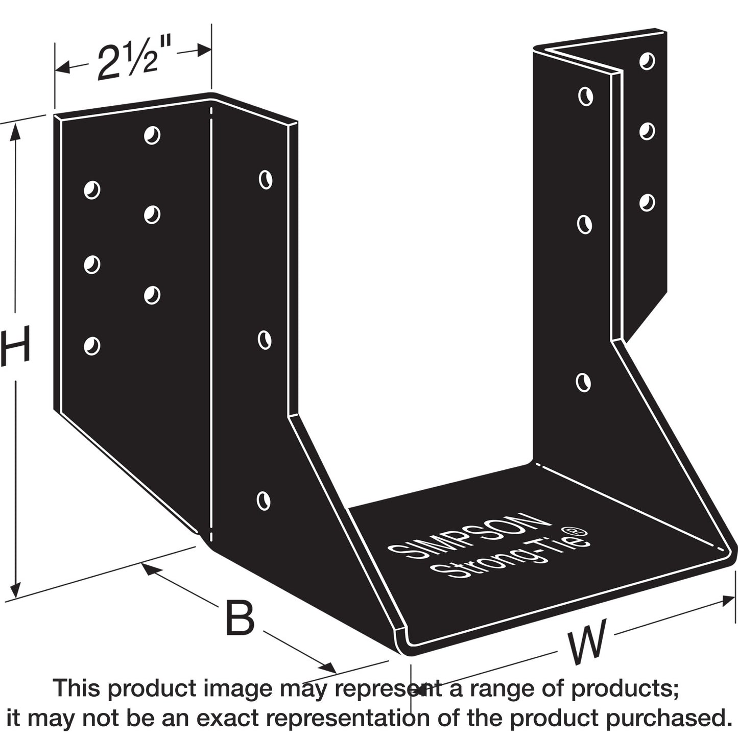 Simpson Strong-Tie OHU48-SDS3 OHU® Black Powder-Coated Ornamental Joist Hanger for 4x8 w/ Strong-Drive® SDS Screws (Pack of 10)
