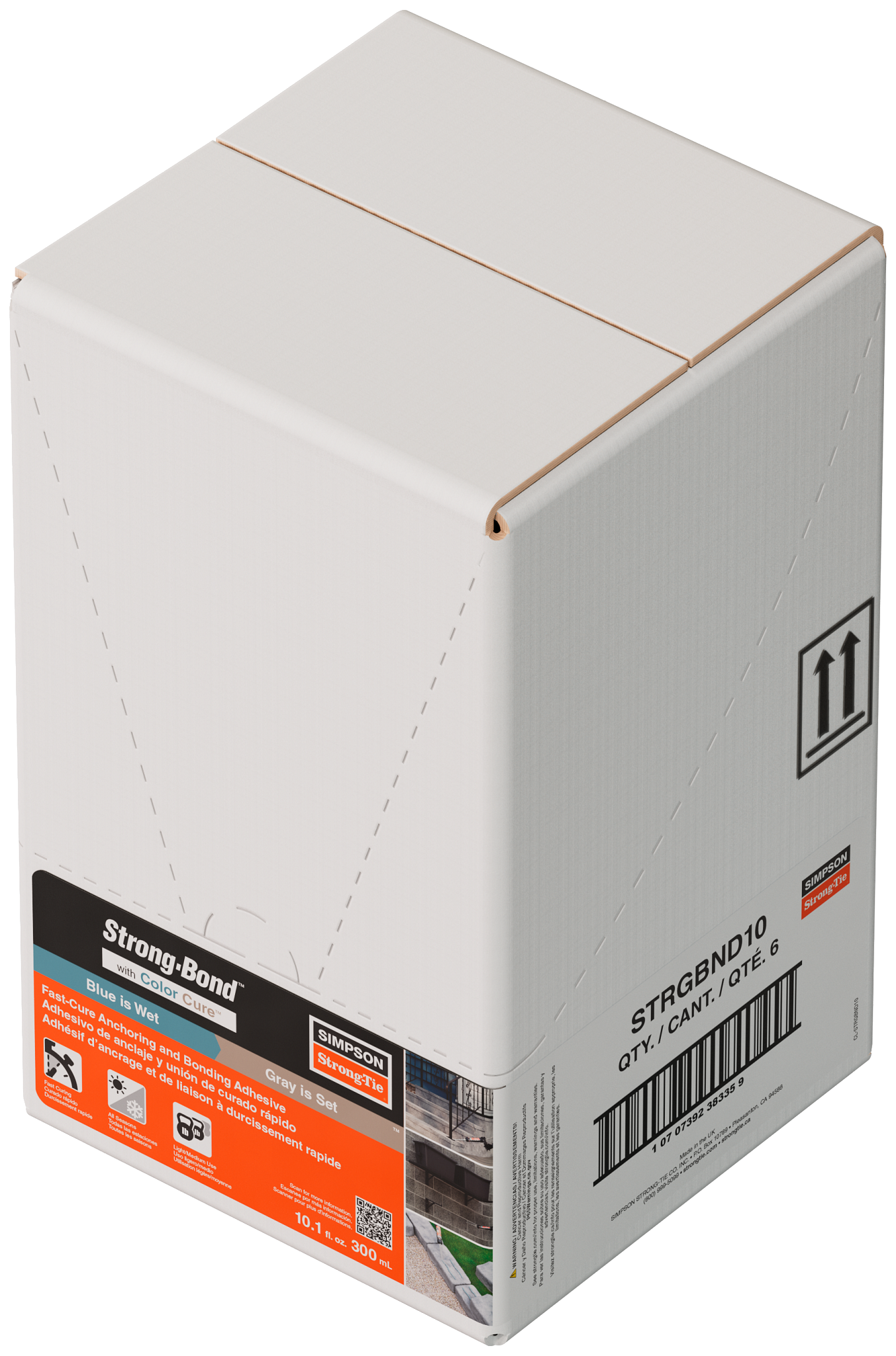 Simpson Strong-Tie STRGBND10 Strong-Bond™ 10.1 oz. Fast Cure Anchoring and Bonding Adhesive Cartridge w/ Nozzle
