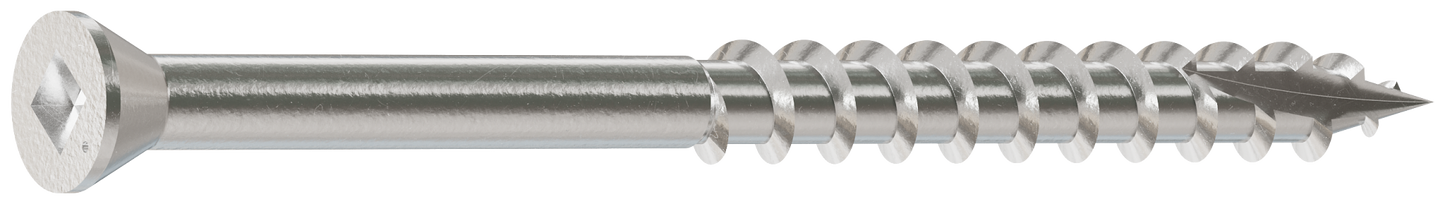Simpson Strong-Tie T07225FB1 Trim-Head Screw, Square Drive — #7 x 2-1/4 in. #1 SQ, Type 316 (1 lb.)