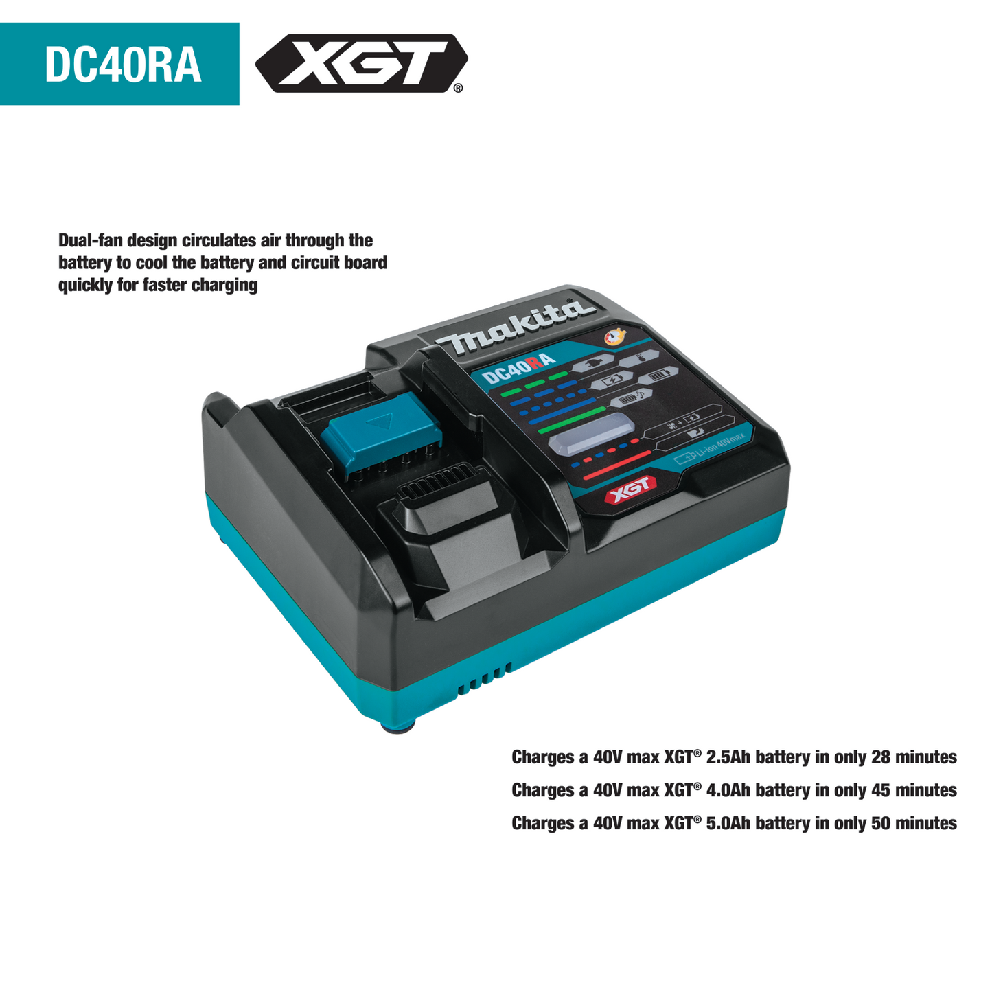 Makita GWT03D 40V max XGT® Brushless Cordless 4-Speed High-Torque 1/2" Sq. Drive Impact Wrench Kit w/ Detent Anvil (2.5Ah)
