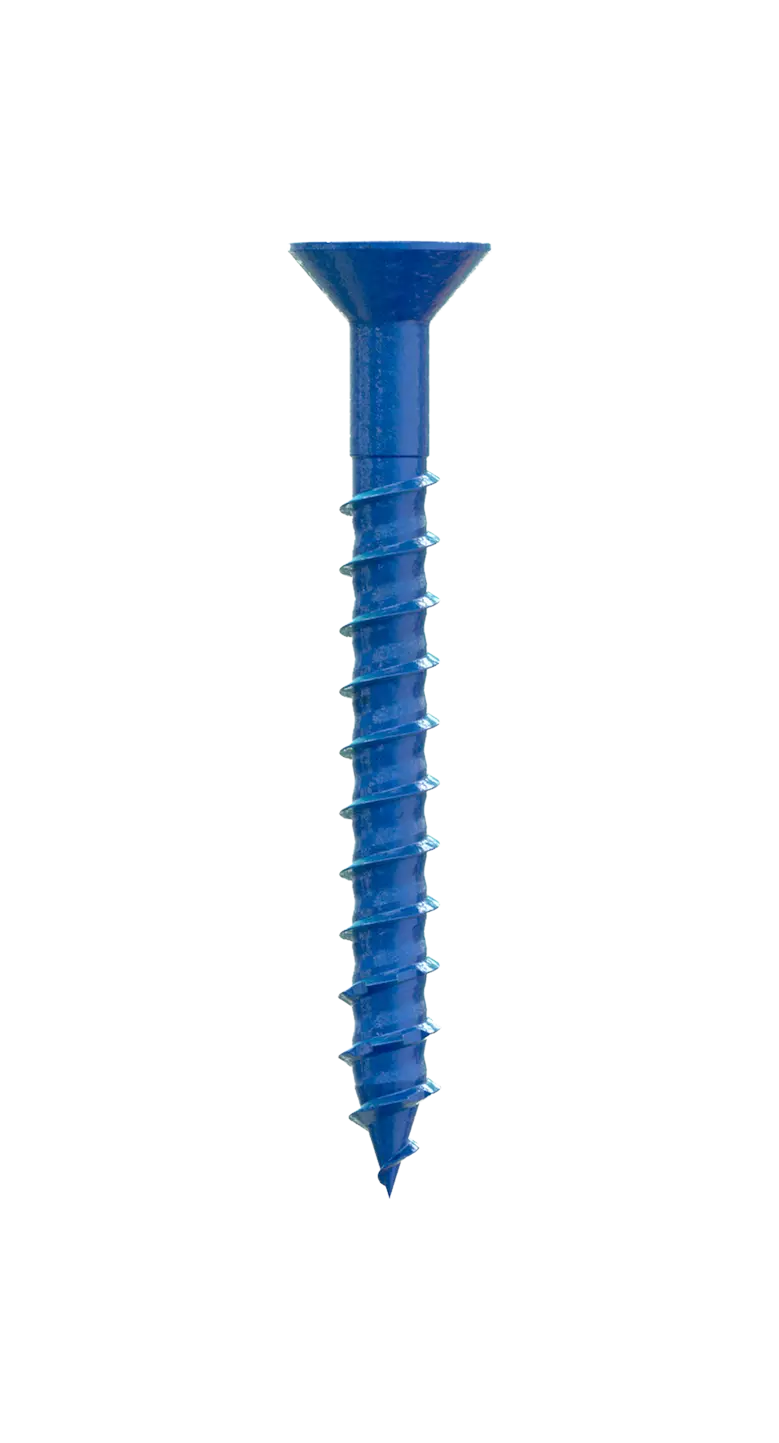 Simpson Strong-Tie TNT25214TFC75 Titen Turbo™ — 1/4 in. x 2-1/4 in. 6-Lobe Flat-Head Concrete and Masonry Screw, Blue (75-Qty)