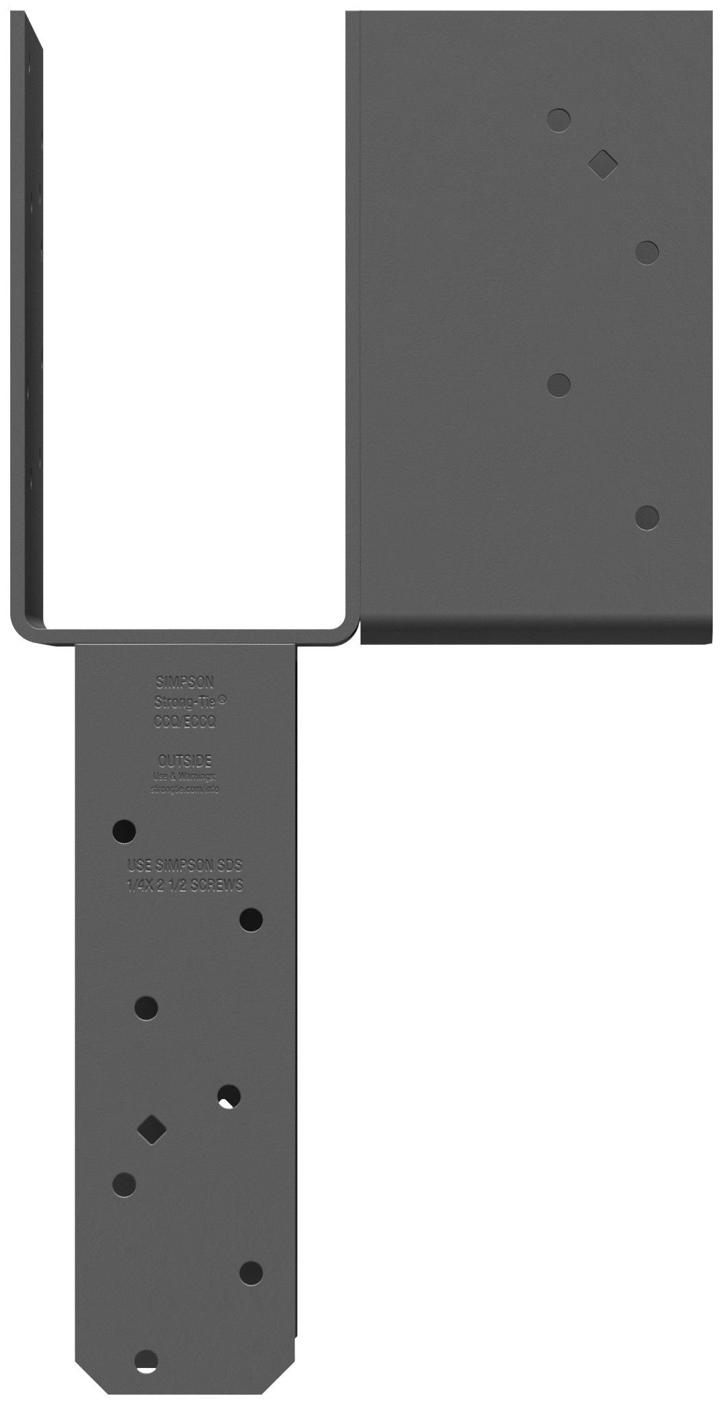 Simpson Strong-Tie ECCLLQ464SDS ECCLLQ L-Shape End Column Cap for 4x Beams, 6x Post w/ SDS Screws, Skewed Left