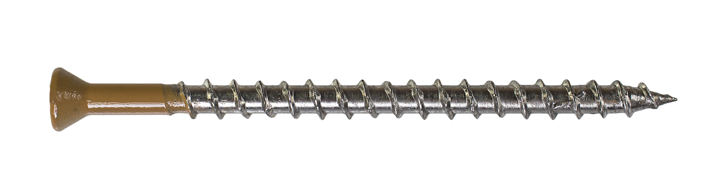 Simpson Strong-Tie DTH212S305TN02 Trim-Head Screw — Sharp Point (Collated) — #7 x 3-1/2 in. #2 Square Type 305 Tan 02 (1000-Qty) (Pack of 100)