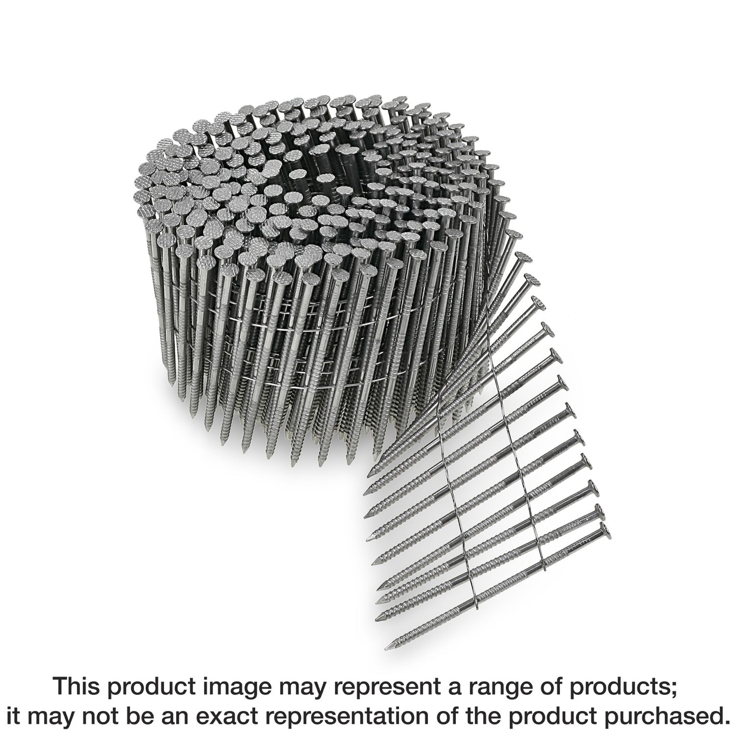 Simpson Strong-Tie S13A125SNBP 15° Wire Coil, Full Round Head, Ring-Shank Siding Nail — 1-1/4 in. Type 304 (1500-Qty) (Pack of 4)