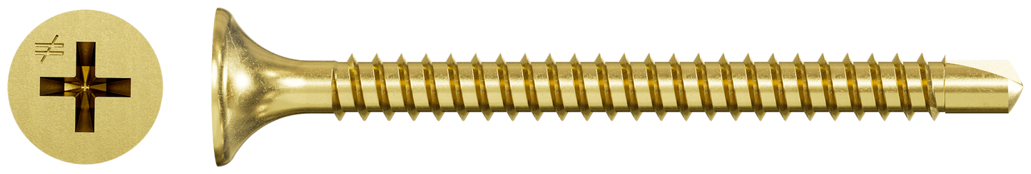 Simpson Strong-Tie DWFSD158PS DWFSD Drywall-to-CFS Screw (Collated) — #6 x 1-5/8 in. #2 Phillips, Yellow Zinc (2500-Qty) (Pack of 100)