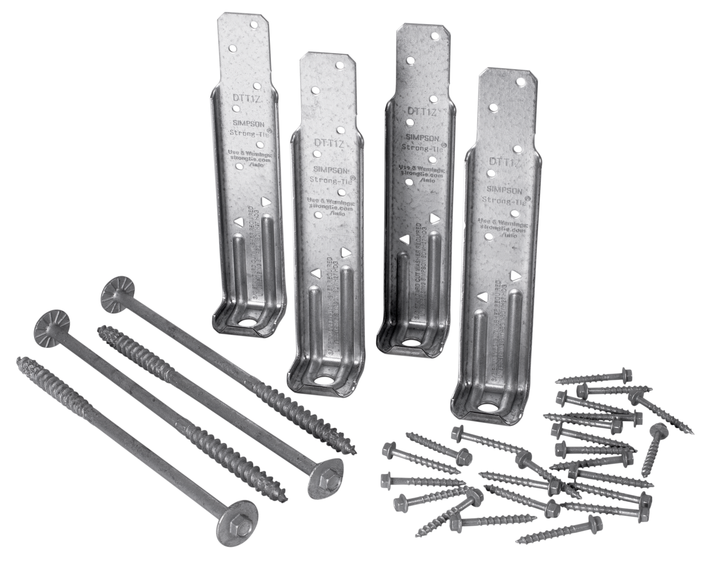Simpson Strong-Tie DTT1Z-KT DTT1Z® ZMAX® Galvanized Deck Tension Tie Kit for 2x with Screws (4-Qty) (Pack of 400)