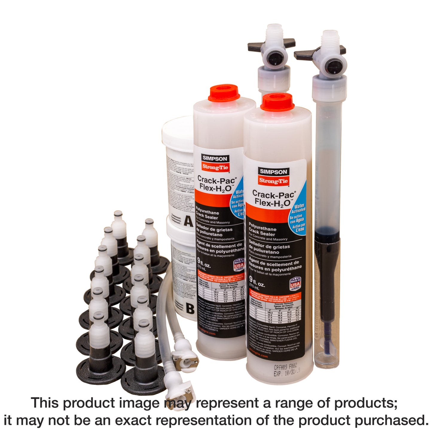 Simpson Strong-Tie CPFH09KT Crack-Pac® Flex-H2O™ 9 oz. Polyurethane Crack Sealer Injection Kit (2 Cartridges)
