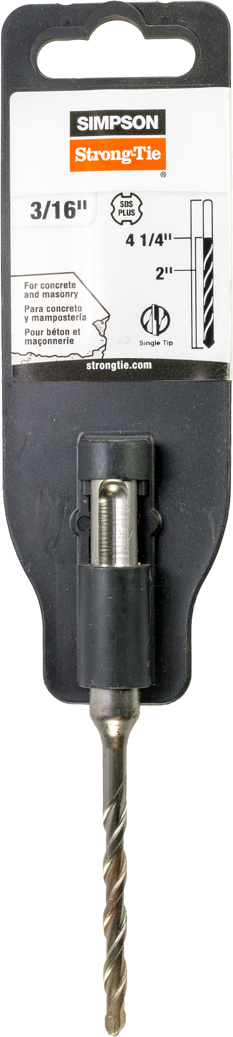 Simpson Strong-Tie MDPL01804 3/16 in. x 4-1/4 in. SDS-plus® Shank Drill Bit (Pack of 150)