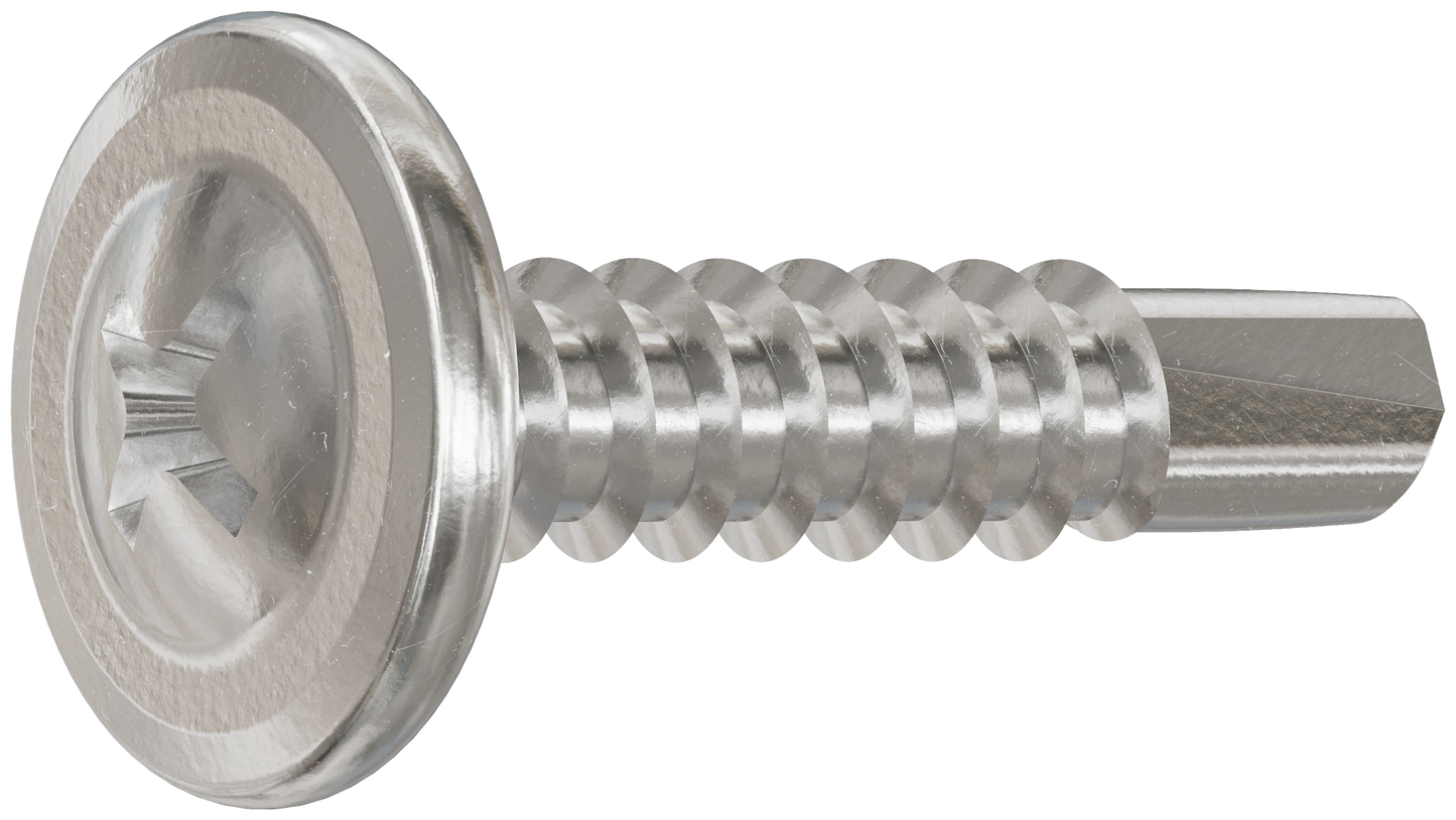 Simpson Strong-Tie F08T075KDB Self-Drilling Wire-Lath Modified Truss-Head Screw — #8 x 3/4 in. Type 410 (6000-Qty) (Pack of 64)