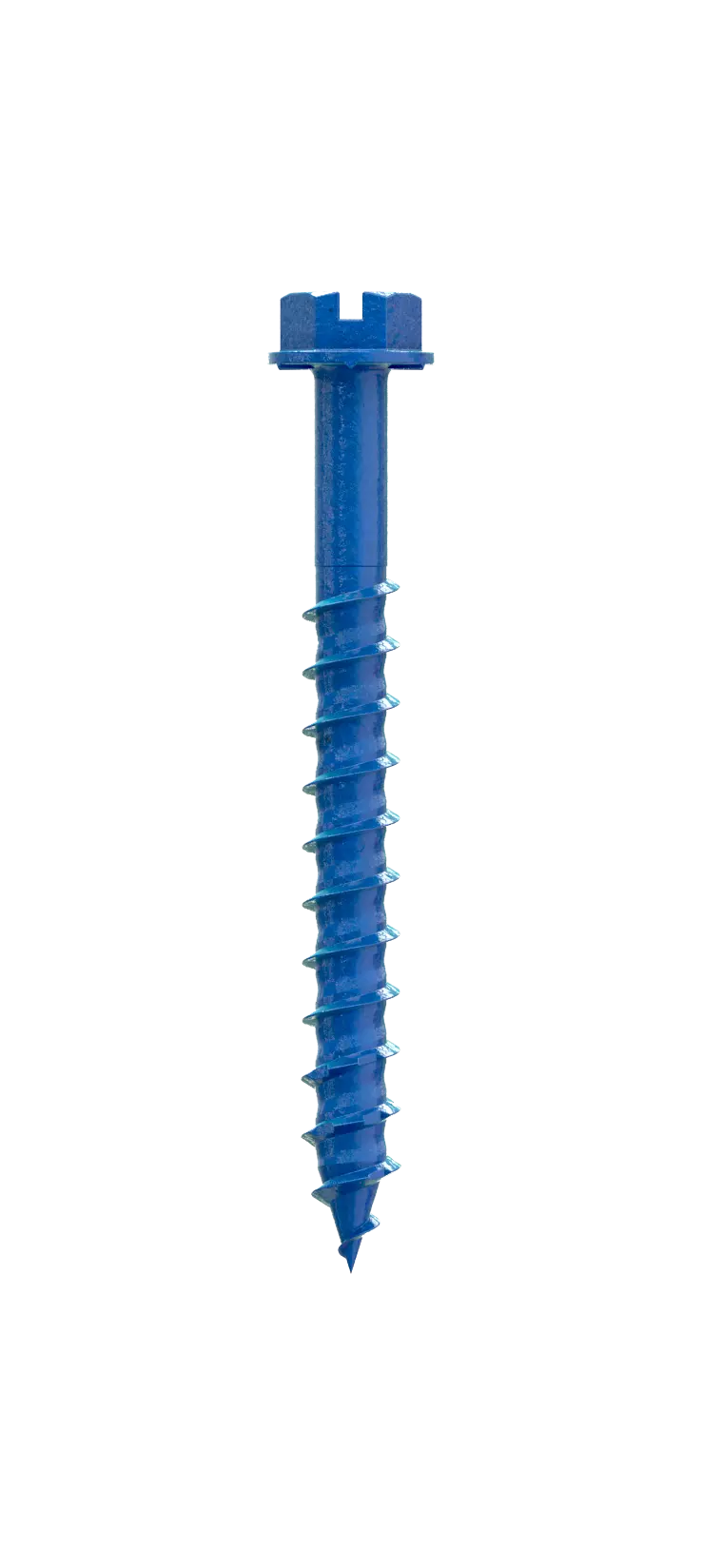 Simpson Strong-Tie TNT25214HC25 Titen Turbo™ — 1/4 in. x 2-1/4 in. Hex-Head Concrete and Masonry Screw, Blue (25-Qty)