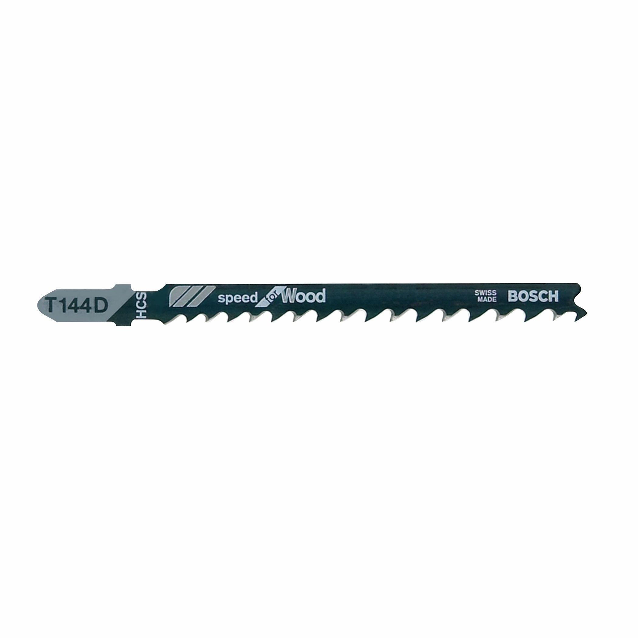 Hojas de sierra caladora BOSCH T144D de 5 piezas, 4 pulg., 6 dientes por pulgada, para madera, con vástago en T