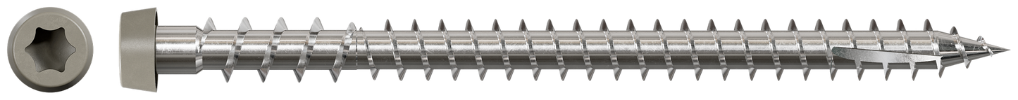 Simpson Strong-Tie DCU234S316GR Deck-Drive™ DCU COMPOSITE Screw (Collated) — #10 x 2-3/4 in. Type 316, Gray (1000-Qty)