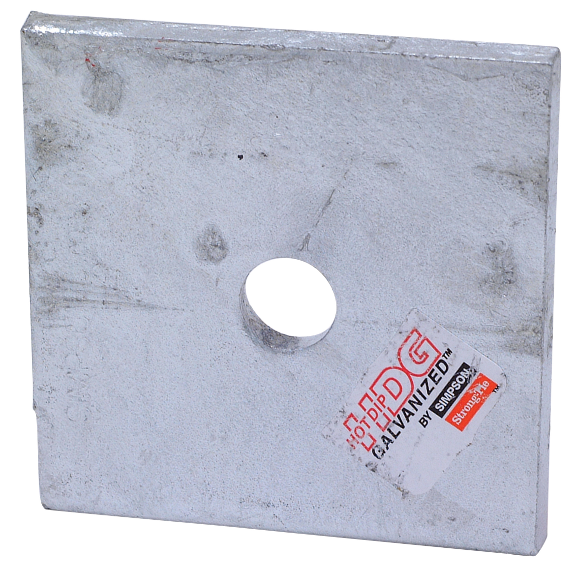 Simpson Strong-Tie BP 1/2-3HDG BP 3 in. x 3 in. Hot-Dip Galvanized Bearing Plate with 1/2 in. Bolt Dia.