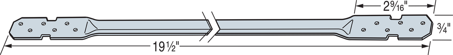 Simpson Strong-Tie LTB20-R LTB 19-1/2 in. 22-Gauge Galvanized Tension Bridging (Pack of 100)
