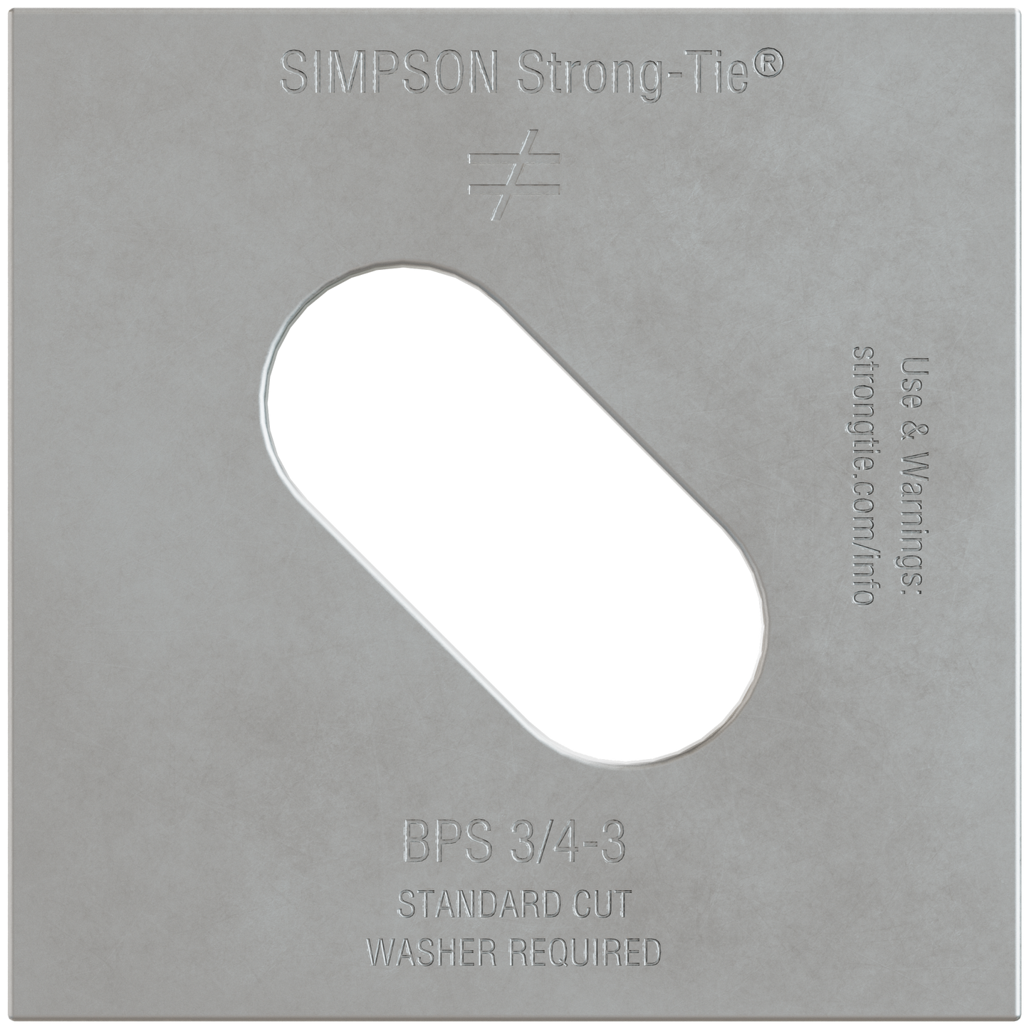 Simpson Strong-Tie BPS 3/4-3 BPS 3 in. x 3 in. Slotted Bearing Plate with 3/4 in. Bolt Dia.