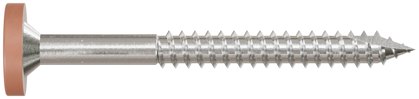 Simpson Strong-Tie T08175FS75TN03 Fascia Board Screw — #8 x 1-3/4 in. T-20 6-Lobe Pancake Head Type 316, Tan 03 (75-Qty)