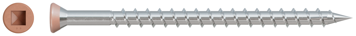 Simpson Strong-Tie DTH212S305TN03 Trim-Head Screw — Sharp Point (Collated) — #7 x 3-1/2 in. #2 Square Type 305 Tan 03 (1000-Qty) (Pack of 100)